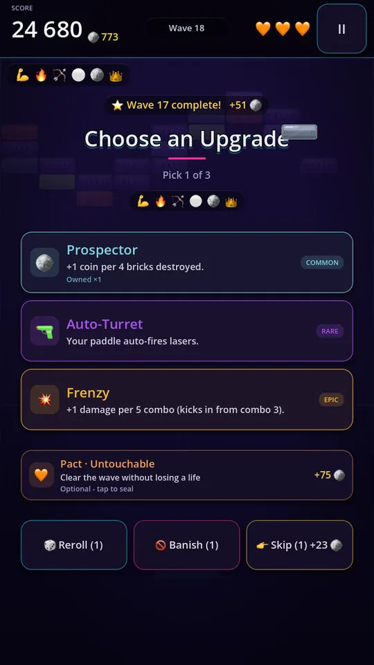 Brickwave: Roguelike Breaker — 2