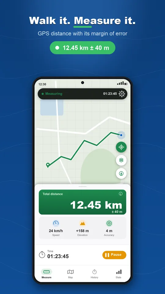 Distance Measure Pro: GPS Area — 1