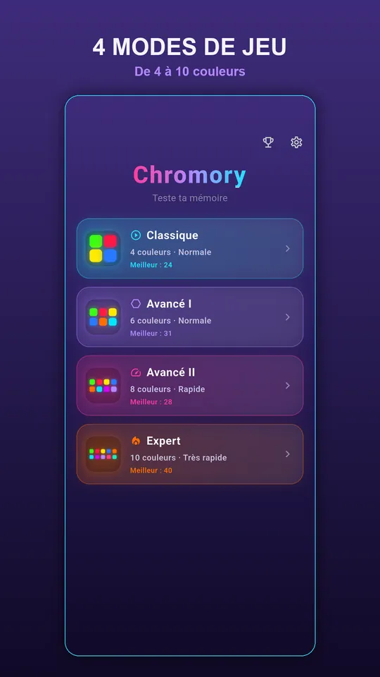 Chromory · Mémoire Couleurs — 1