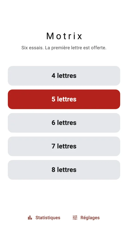 Motrix : Mot Caché 4-8 Lettres — 1
