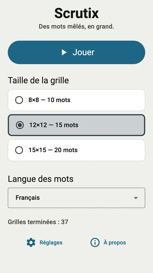Scrutix : Mots Mêlés Géants — 1