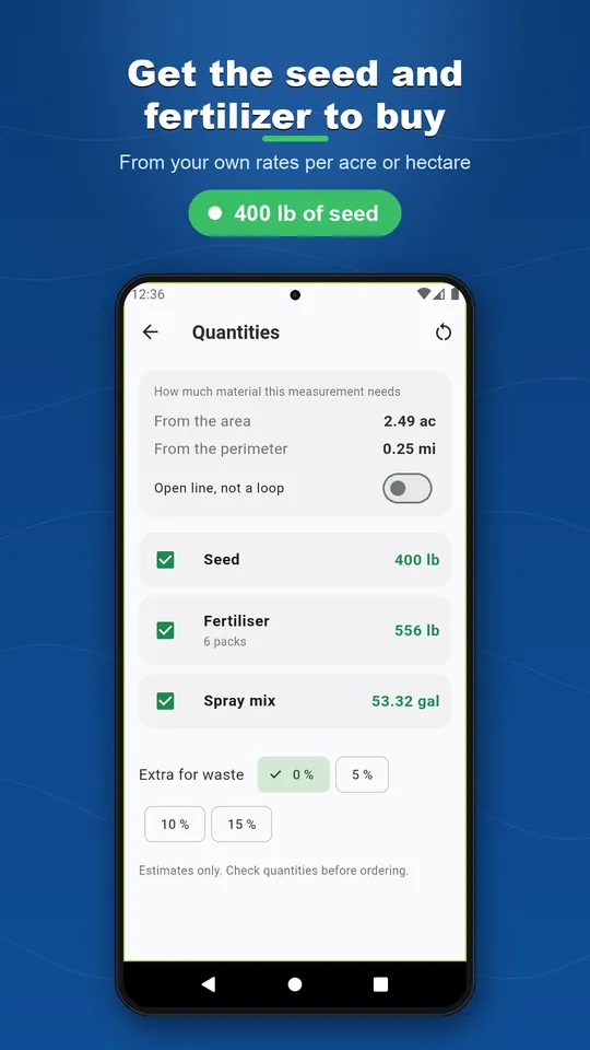 Seed & Fertilizer Calc + GPS — 2