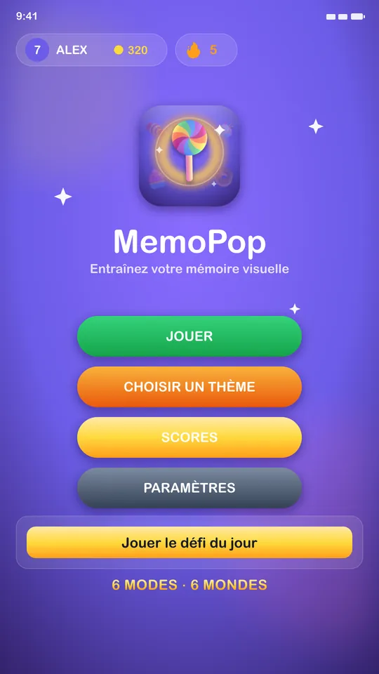 MemoPop : jeu de mémoire — 1